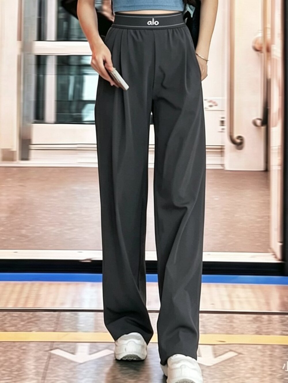 WNT ✨ALO Yoga Suit Up Trouser Dark Grey 🔗 (Regular)Athleisure Pants